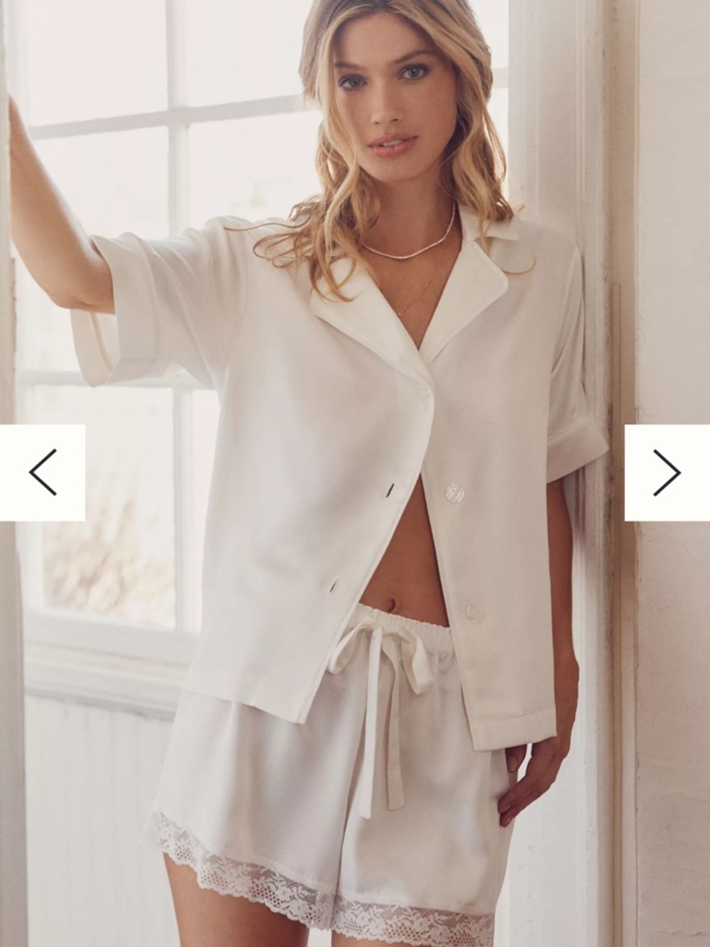 Anthropologie White Satin Bride Short Pajama Set - Picture 8 of 8